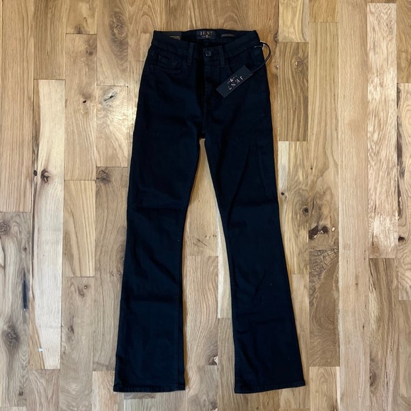 NWT Womens JEN 7 for All Mankind Black Petite Slim Bootcut Pants‎ sz 0 - Picture 2 of 5